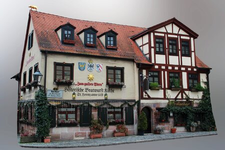 Middle ages fachwerkhaus sausage kitchen