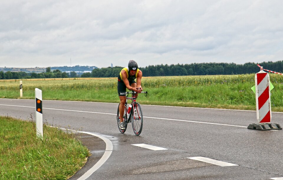 Triathlete bike landscape
