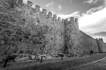 Old building stone wall avila photo