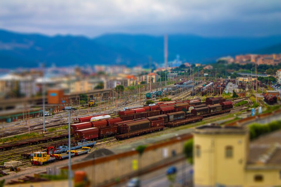 Miniature freight yard savona