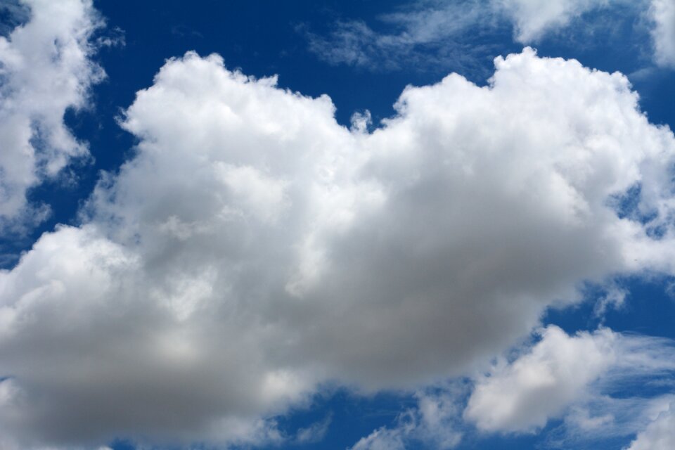 Blue fluffy cloudscape