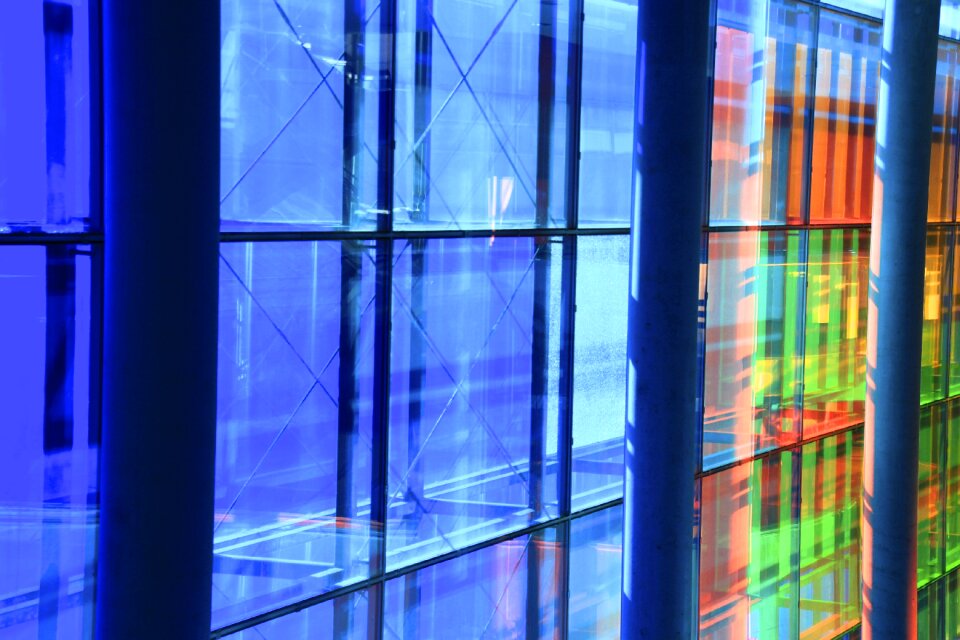 Architecture colorful stained glass