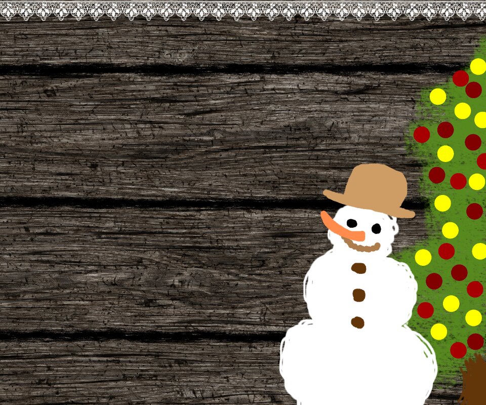 Wood snowman christmas tree