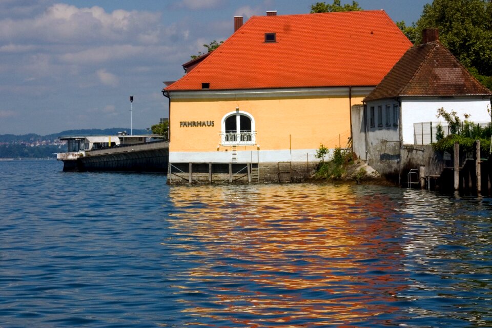 Boat house mirroring germany