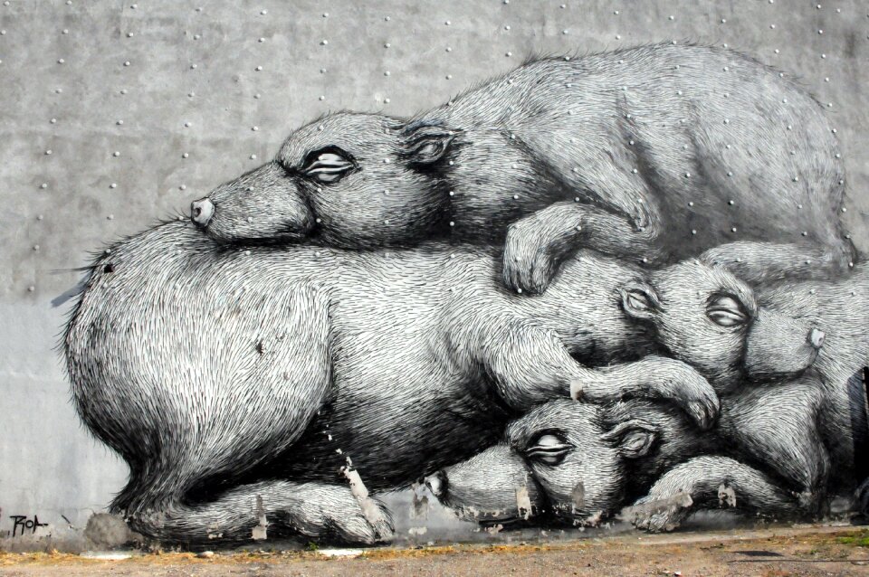 Warsaw painted wall tag