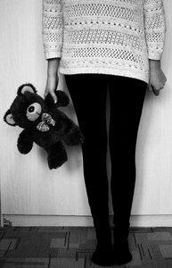 Depressive model teddy bear