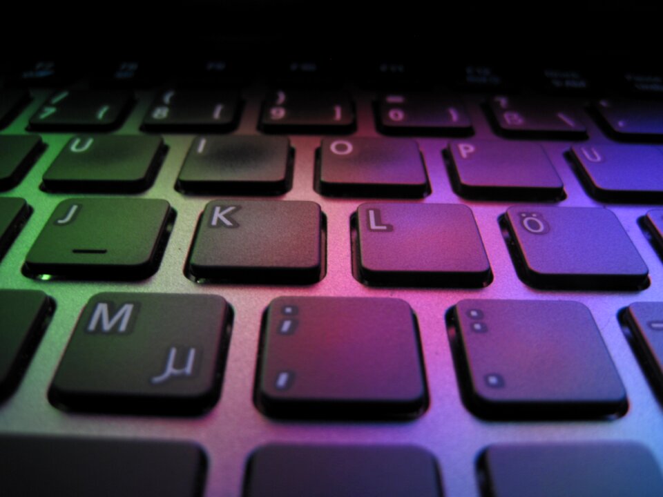 Colorful keys laptop
