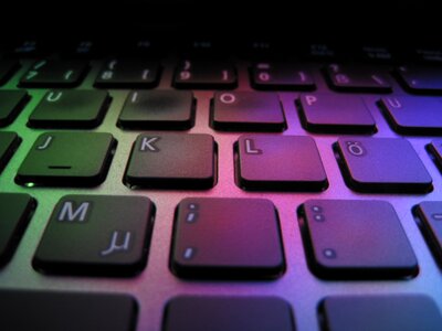 Colorful keys laptop