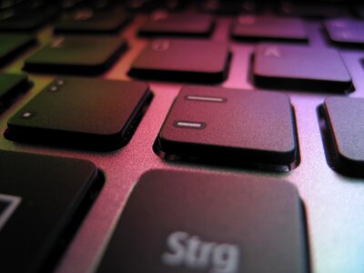 Colorful keys laptop