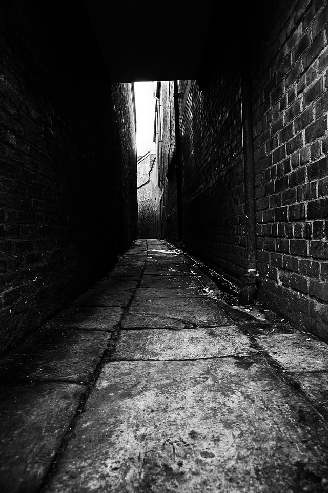 Black city corridor photo