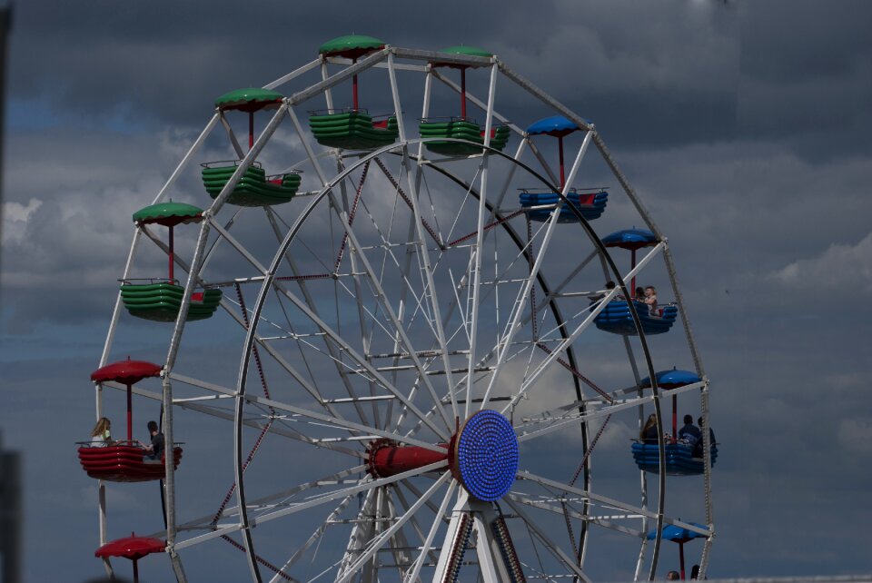 Ferris wheel funfair clouds