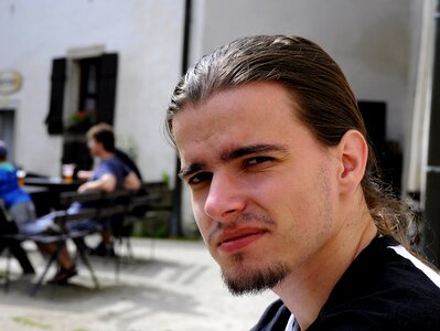 Long hair expression young