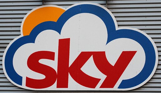 Sky advertising sign supermarket