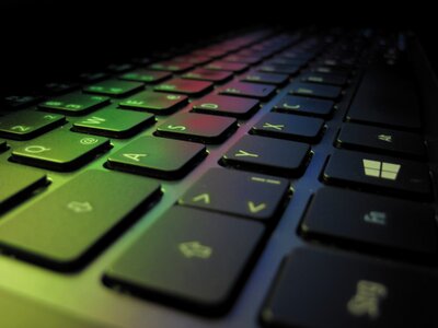 Colorful keys laptop