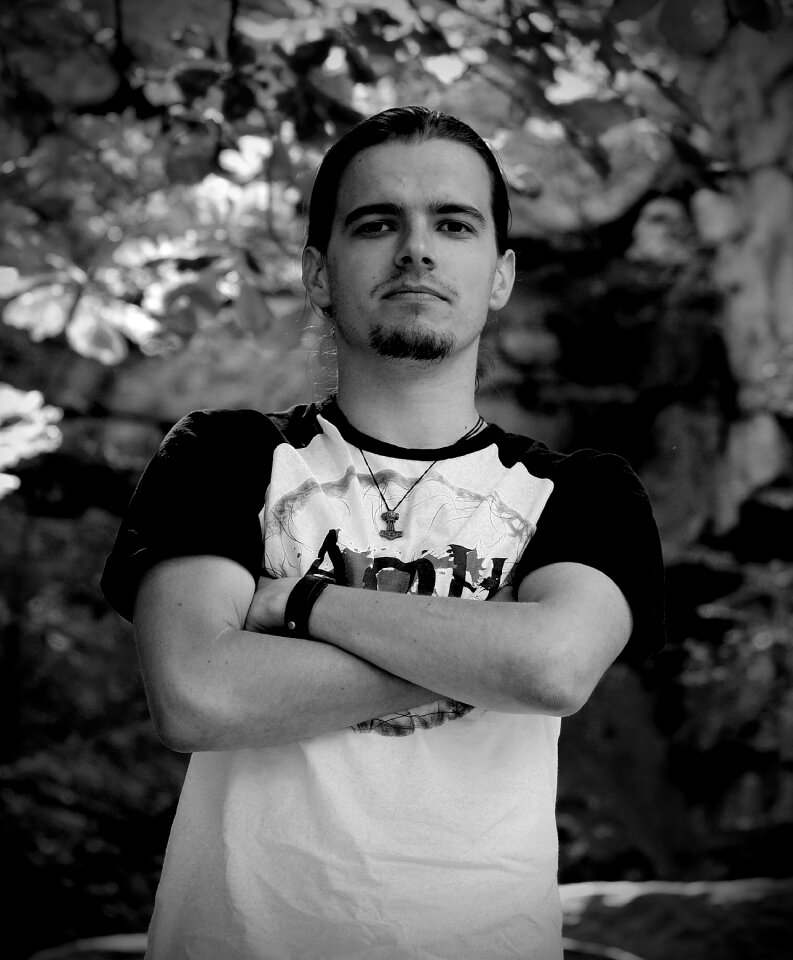 Man portrait black and white