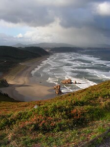 Waves storm landscape