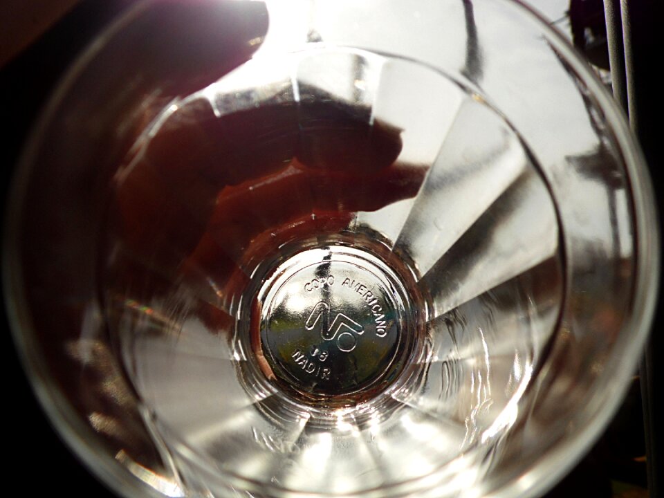American cup bottom of the cup empty glass
