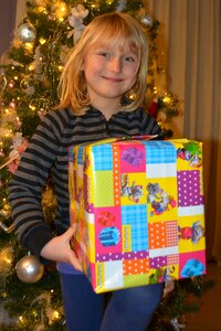 Girl gift happy