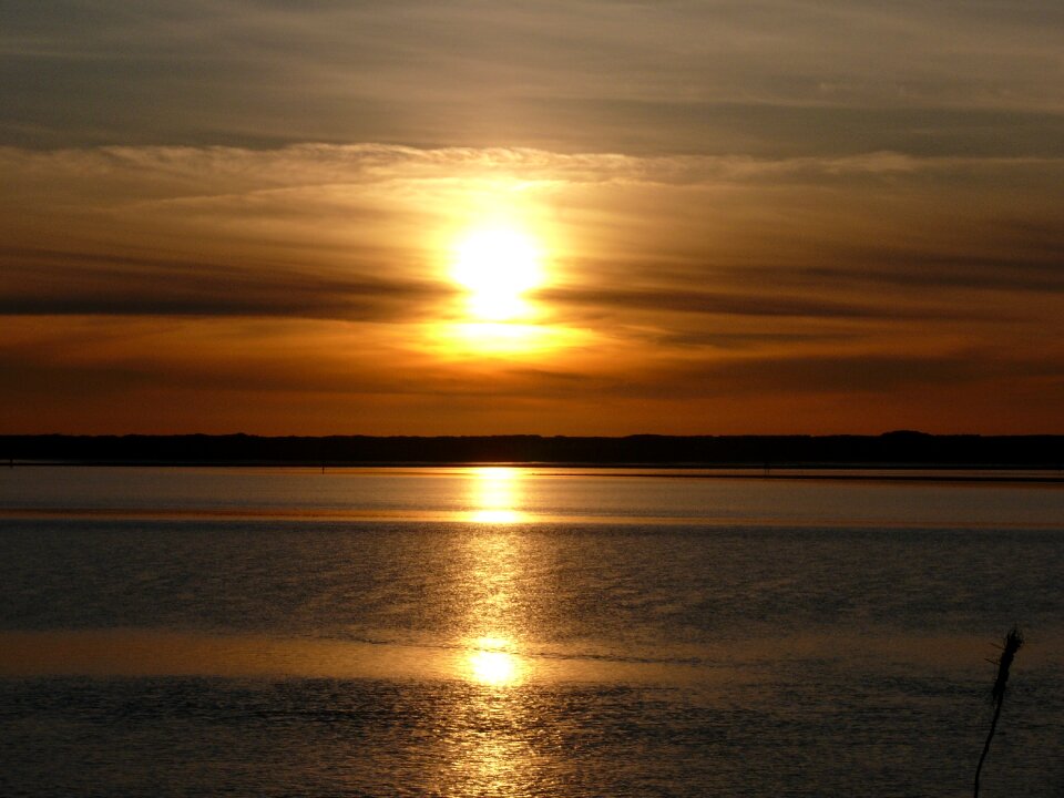 Sunset sea afterglow
