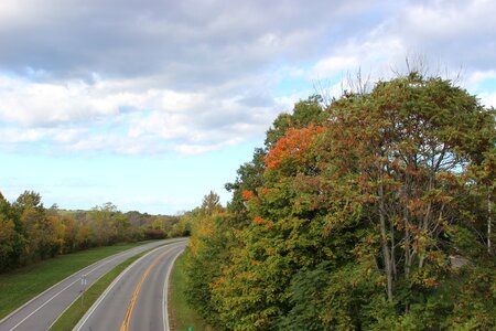 Clouds open road travel photo