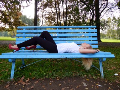 Park stromovka bench photo