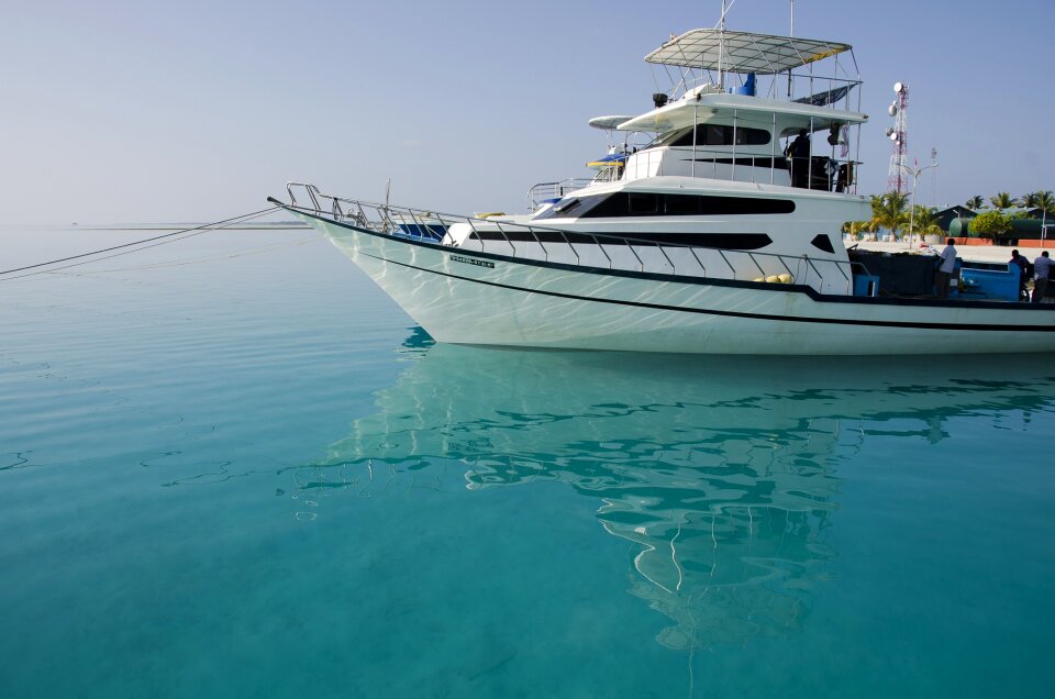 Boat water reflections