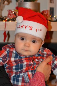 Boy christmas christmas hat photo