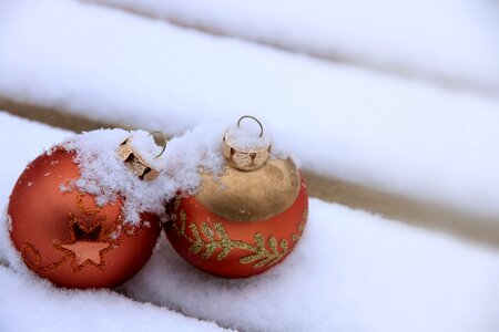 Christmas snow ornament photo