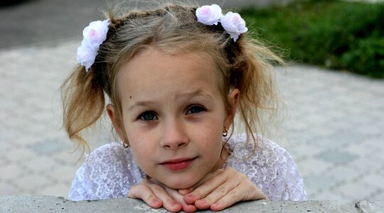 The little girl portrait a smile