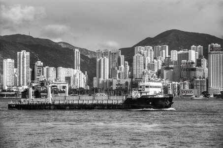 Hong kong victoria harbour ship