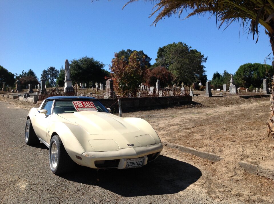 Cemetery vintage sportscar