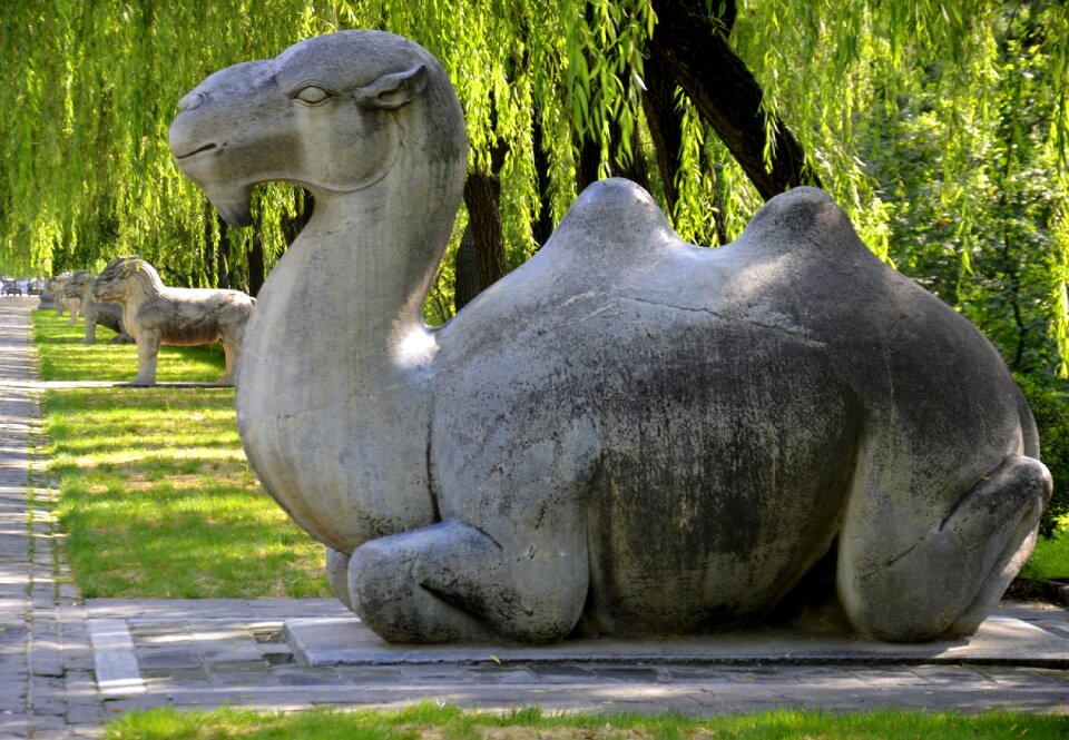 Green marble statue