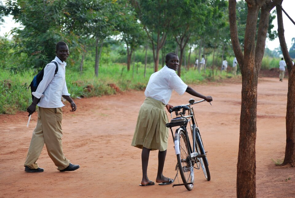 Bicycle riding girl boy