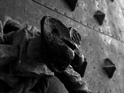 Iron door black and white