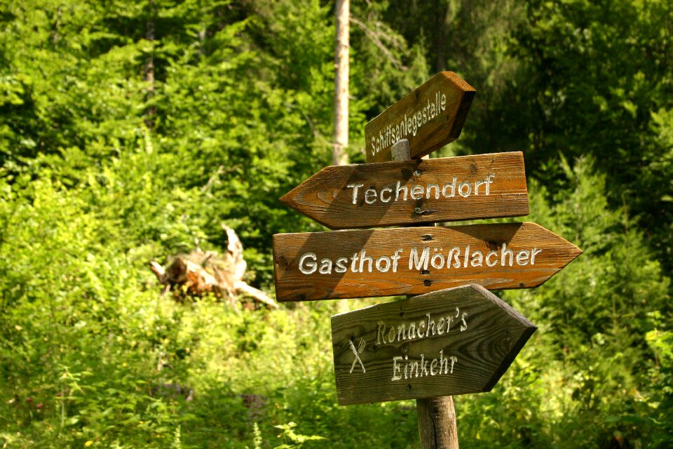 Hiking migratory character signpost