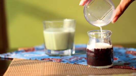Milk matcha dessert