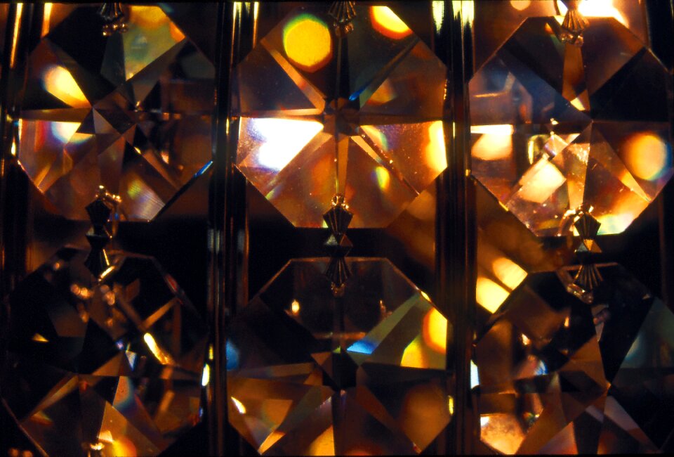 Crystal glass light shining