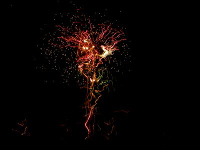 Lights fireworks in the evening