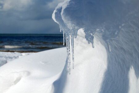 Snow icicle sea photo