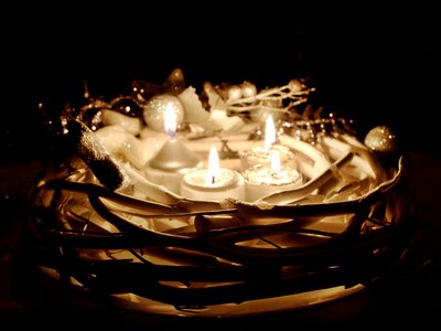 Fire candles advent wreath photo