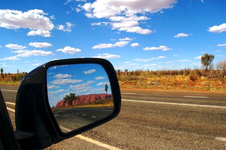 Outback rear mirror places of interest photo