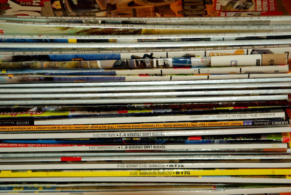 Magazines journals newspaper reading
