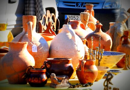 Flea market spain jars photo