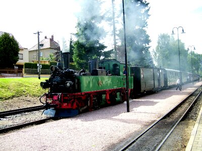 Passenger train historically railway station photo