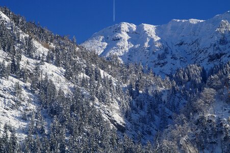 Wintry snow mountain landscape photo