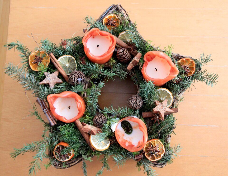 Candles christmas time arrangement