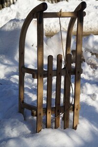 Wooden sled winter sleigh ride