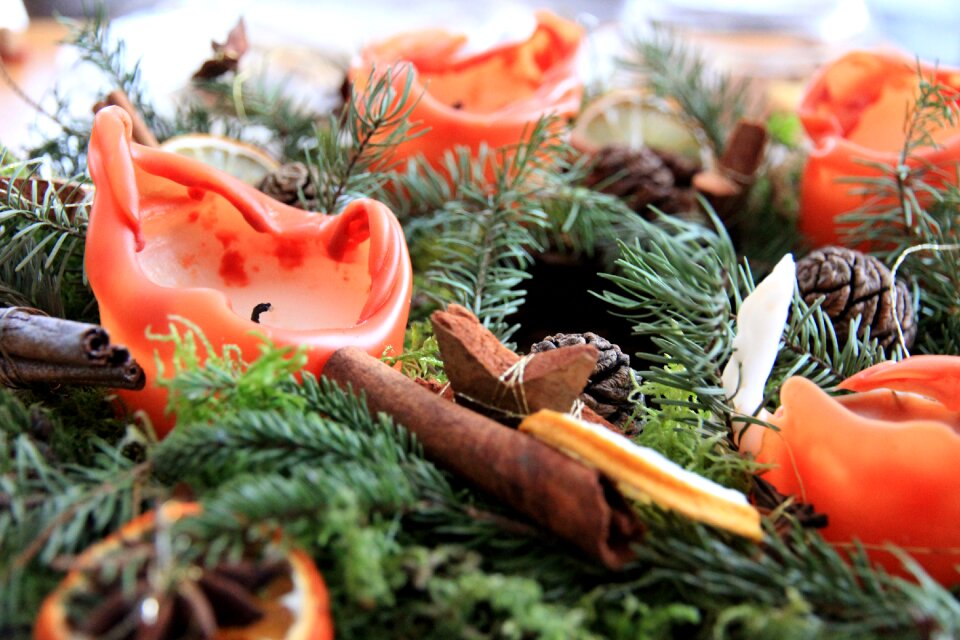 Candles christmas time arrangement
