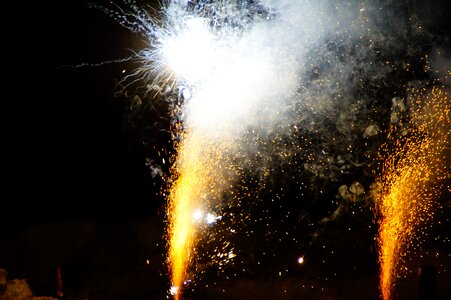 Night fireworks new year's day photo