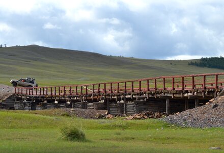 Mongolia bridge steppe photo